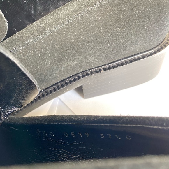 Gucci Black Loafers Red Stripe slip ons slides moccasins 37.5 derbys suede - Picture 8 of 8